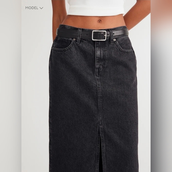 $98 Madewell Denim Mid-Rise Maxi Skirt in Lunar Wash Size 26 - Picture 5 of 10